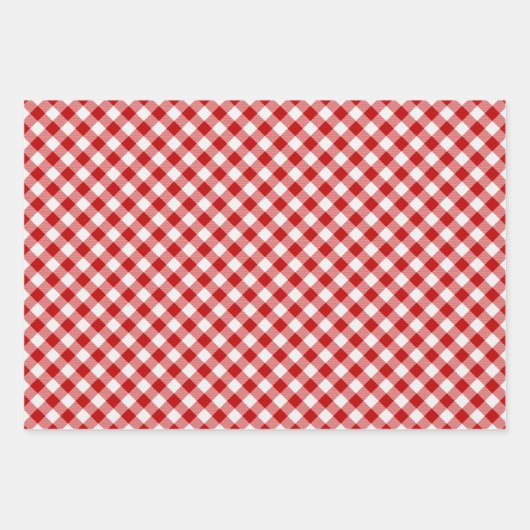 Buffalo Karierter Karo Rot Weiß Geschenkpapier Set (Vorderseite 2)