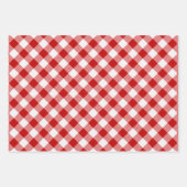 Buffalo Karierter Karo Rot Weiß Geschenkpapier Set (Vorderseite)
