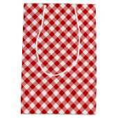 Buffalo Karierter Karo Rot Weiß Mittlere Geschenktüte (Rückseite)