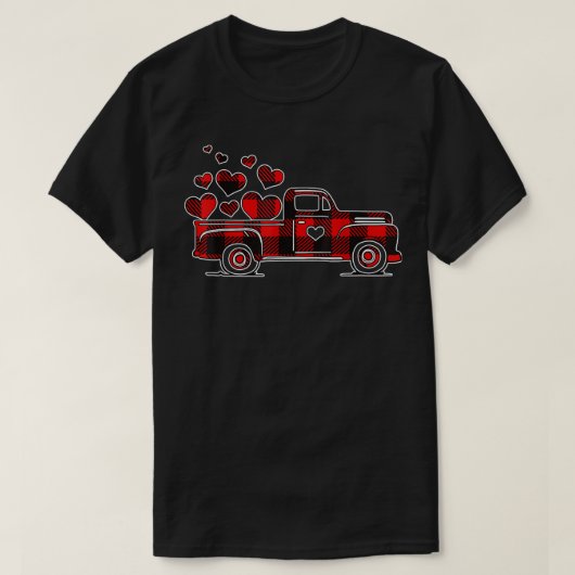 Buffalo Karierter LKW mit Herz Niedlich Valentine' T-Shirt (Design vorne)