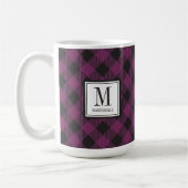 Buffalo Karierter Name der Lila Monogramm Kaffeetasse (Links)