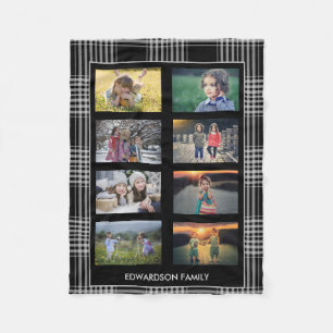 Buffalo karierter Name des Fotos, Collage Monogram Fleecedecke