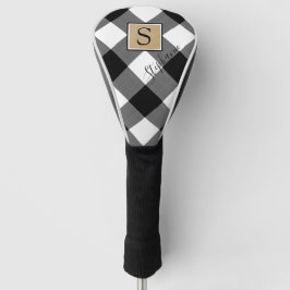 Buffalo Karierter Name für Schwarz-weiße Monogramm Golf Headcover