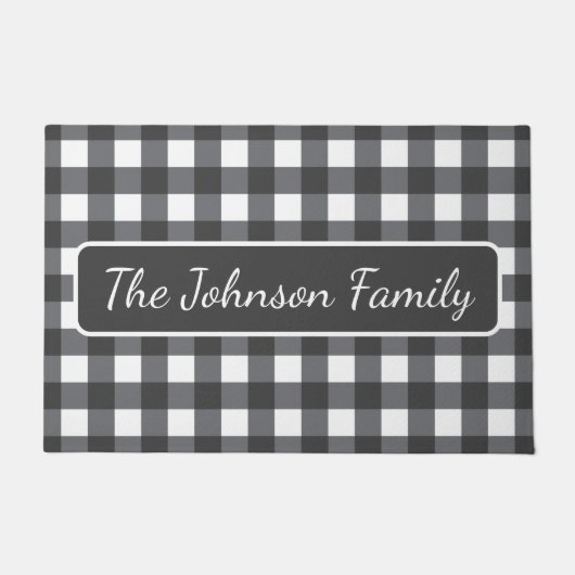 Buffalo Karierter Name Fußmatte (Vorderseite)