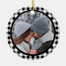 Buffalo Karierter Schwarz-weißer Fall Keramik Ornament