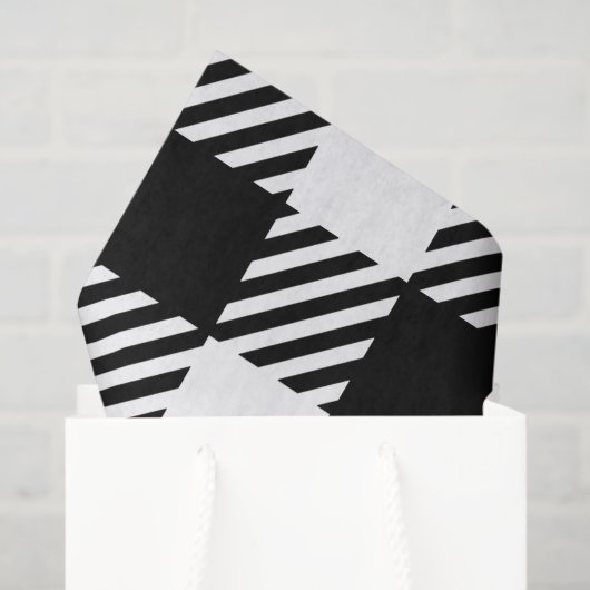 Buffalo Karierter Schwarz-weißer klassischer Chic Seidenpapier (Geschenk Tasche)