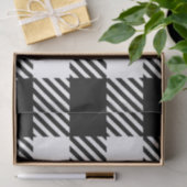 Buffalo Karierter Schwarz-weißer klassischer Chic Seidenpapier (Geschenk)