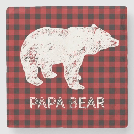 Buffalo Karierter Untersetzer - Papa Bear (Vorderseite)