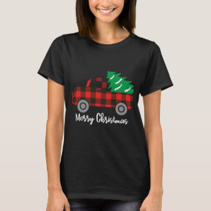 Buffalo Karierter Weihnachtsbaum Red Truck T-Shirt