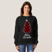 Buffalo Karierter Weihnachtsbaum Sweatshirt (Vorne ganz)