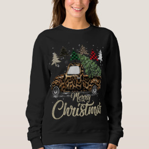 Buffalo Karierter Weihnachtsbaumroter LKW mit Leop Sweatshirt