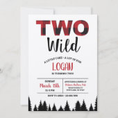 Buffalo Karierter zweiter Geburtstag Einladung zwe (Vorderseite)