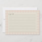 Buffalo Kariertes Brautparty Rezept Karte (Vorderseite)