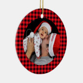 Buffalo Kariertes Foto Keramik Ornament (Rechts)