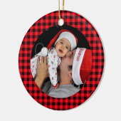 Buffalo Kariertes Foto Keramik Ornament (Links)