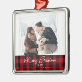 Buffalo Kariertes Foto Ornament Aus Metall (Links)