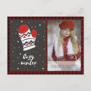 Buffalo Kariertes Foto Weihnachten Neues Jahr Folk Postkarte