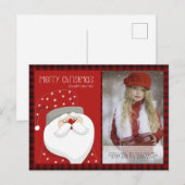 Buffalo Kariertes Foto Weihnachten Postkarte (Vorne/Hinten)