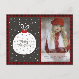 Buffalo Kariertes Foto Xmas Neujahr Folk Art Baubl Postkarte