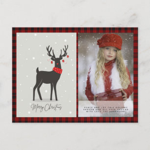 Buffalo Kariertes Foto Xmas Neujahr Folkart Deer S Postkarte