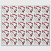 Buffalo Kariertes Hirschweihnachtspapier Geschenkpapier (Flach)