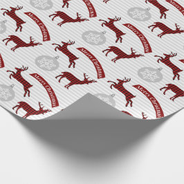 Buffalo Kariertes Hirschweihnachtspapier Geschenkpapier