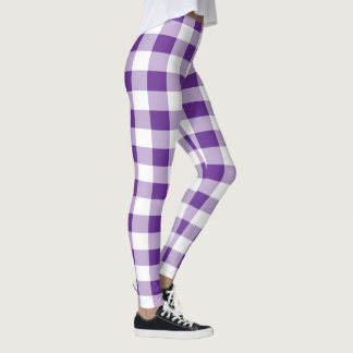 Buffalo Kariertes Lila und weißes Muster Leggings