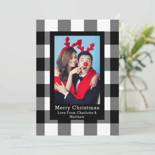 Buffalo Kariertes Muster Foto Vorlage Personalisie (Stehend Vorderseite)