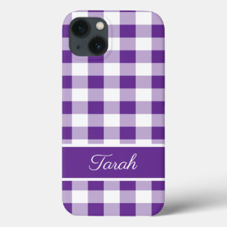 Buffalo Kariertes Muster Lila White Personalize Case-Mate iPhone Hülle