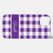 Buffalo Kariertes Muster Lila White Personalize Case-Mate iPhone Hülle (Rückseite (Horizontal))
