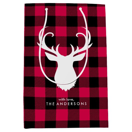 Buffalo Kariertes Muster" Mittlere Geschenktüte (Vorderseite)