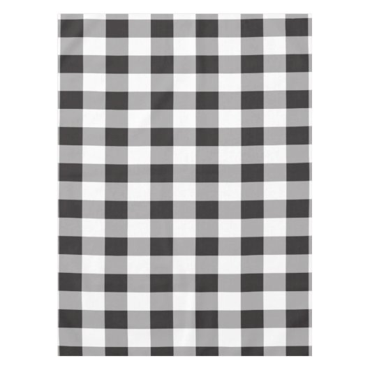 Buffalo Kariertes Muster Schwarz-Weiß Bauernhaus Tischdecke (Vorderseite)