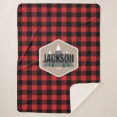 Buffalo Kariertes Personalisiertes Baby-Blanket Sherpadecke (Vorderseite)