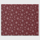 Buffalo Kariertes Schneeflocken-Weihnachtsmuster Geschenkpapier (Flach)