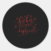 Buffalo Kariertes Weihnachtsjungbaby Es ist kalt d Runder Aufkleber (Vorderseite)