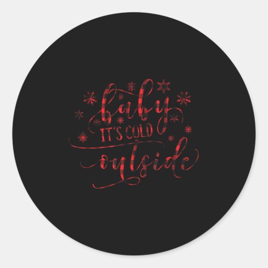 Buffalo Kariertes Weihnachtsjungbaby Es ist kalt d Runder Aufkleber (Vorderseite)