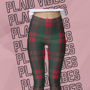 Buffalo Kariertes Weihnachtsmuster Grün Schwarz Leggings