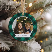 Buffalo Kariertes zweiseitiges Personalisiertes Fo Keramik Ornament