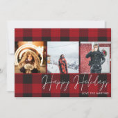 Buffalo Karo 3 Foto Happy Holidays Card (Vorderseite)