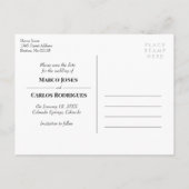 Buffalo Karo Arrow Monogram Foto Save the Date Ankündigungspostkarte (Rückseite)