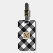 Buffalo Karo B&W Monogram Front | Kontaktinformati Gepäckanhänger (Vorderseite vertikal)