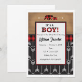 Buffalo Karo Baby Boy Einladung (Vorne/Hinten)