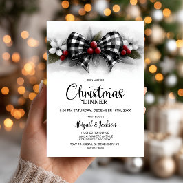 Buffalo-Karo-Band-Weihnachtsessen Einladung