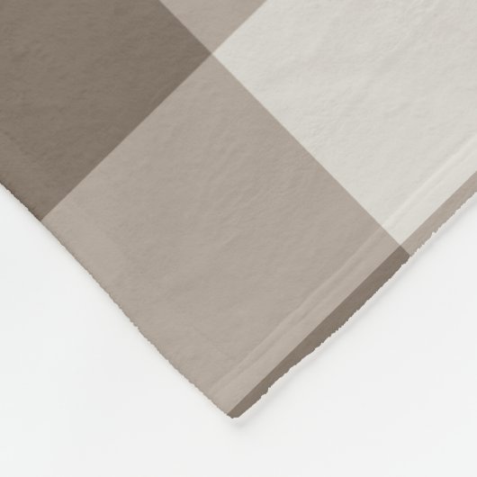 Buffalo Karo Beige Cream Ivory Gingham Fleecedecke (Ecke)