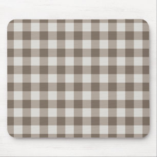 Buffalo Karo Beige Cream Ivory Gingham Mousepad