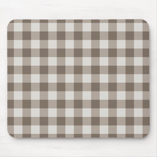 Buffalo Karo Beige Cream Ivory Gingham Mousepad (Vorne)