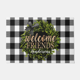 Buffalo Karo Black and White Boxwood Wreath Fußmatte