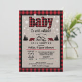 Buffalo Karo Black Bear Baby Dusche Einladung (Stehend Vorderseite)