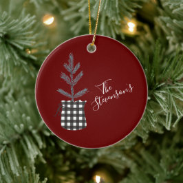 Buffalo Karo Black Pine Tree Personalisierter Name Keramik Ornament