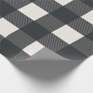 Buffalo Karo Black Simple Stylish Trendy Geschenkpapier